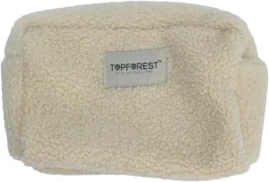 Soft and Stylish Cosmetic Bag (Teddy Pancil Pouch) Large Capacity Makeup Bag (Ivory)