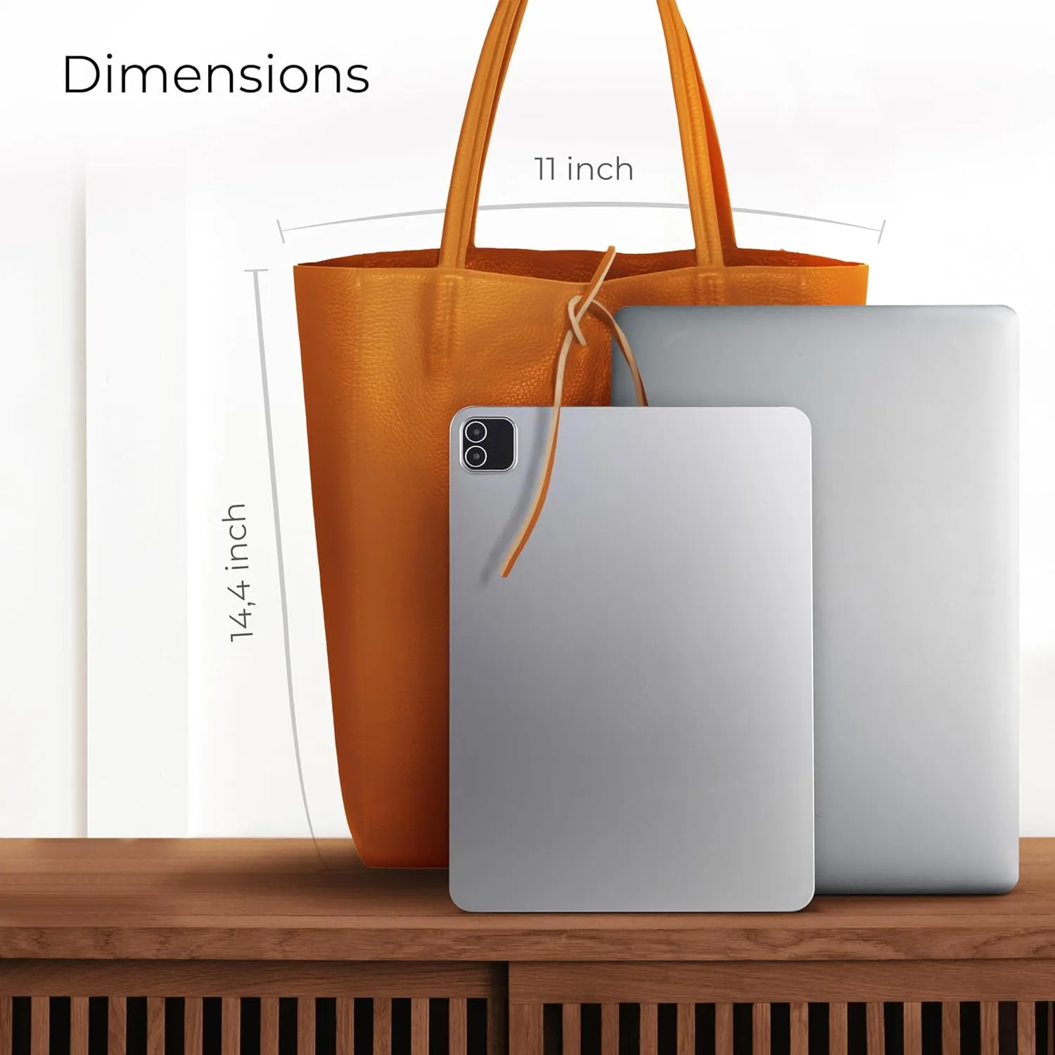 Soft Italian Genuine Calf Leather Tote Bag | Unstructured Unlined Shopper with Zipper, Inside Pocket & Flat Base