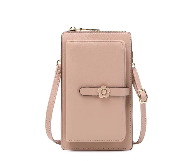 Soft Leather Open Touch Screen Flower Crossbody/Shoulder Bag