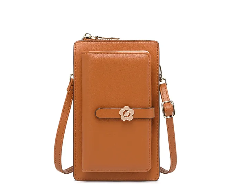 Soft Leather Open Touch Screen Flower Crossbody/Shoulder Bag