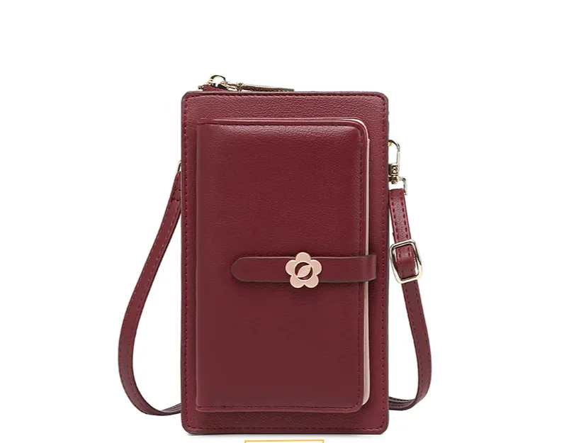 Soft Leather Open Touch Screen Flower Crossbody/Shoulder Bag