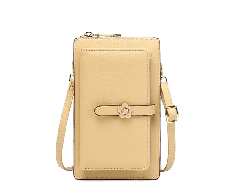 Soft Leather Open Touch Screen Flower Crossbody/Shoulder Bag