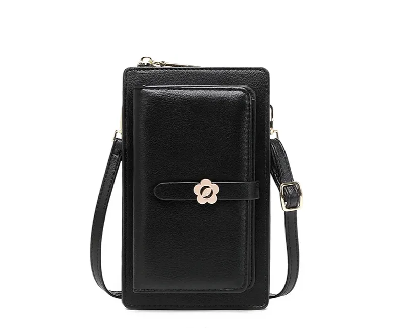 Soft Leather Open Touch Screen Flower Crossbody/Shoulder Bag