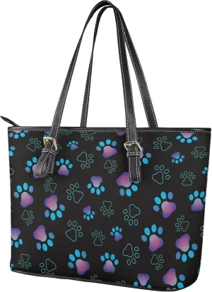 Soft Leather Tote Bag Purse for Women, Abstract Art Casual Zipper Summer Beach Tote Bags Large Travel Handbags