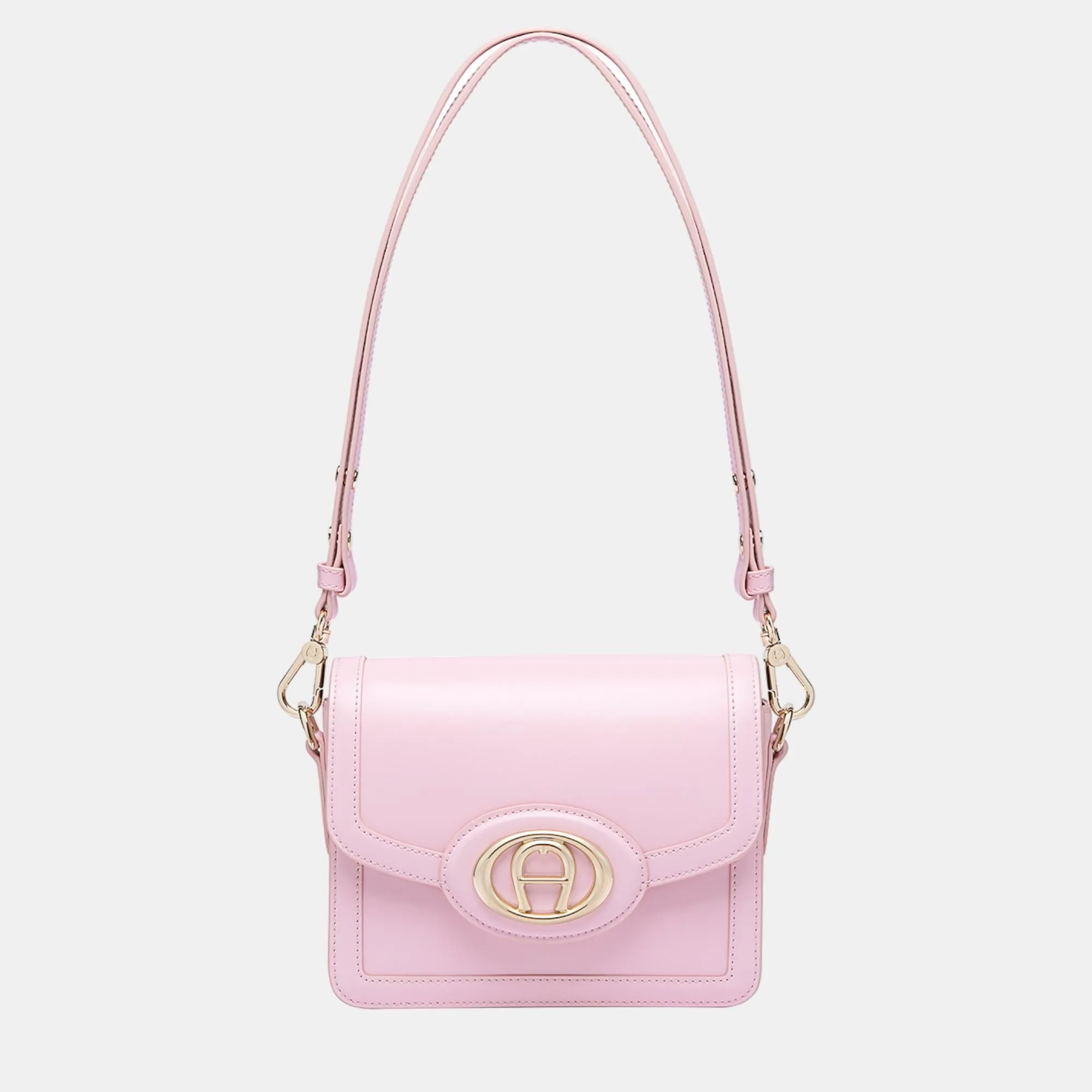 Soft Pink shiny light gold Metal Luisa Crossbody Bag Soft Pink