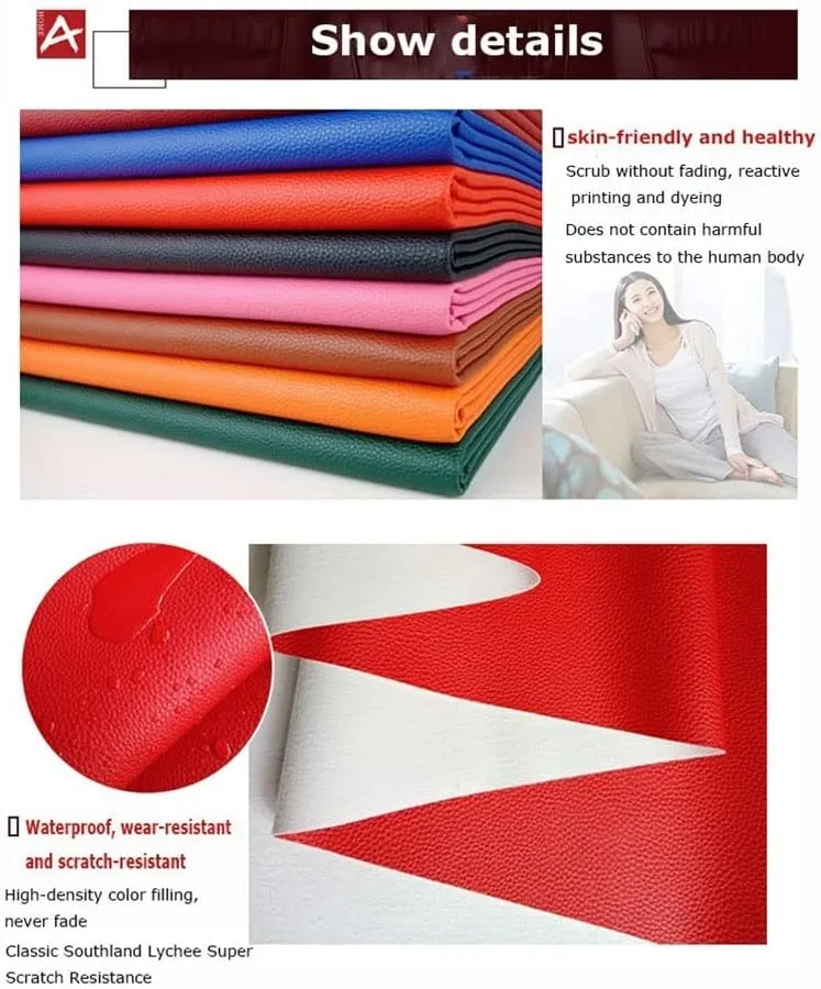 Solid Color Lychee Grain Texture PU Synthetic Leather Sheet 39.4" x 55" (100x140cm) Perfect for Making Hair Bow Handbag DIY Projects 1 Piece(Flesh Pink,1.4x2m)