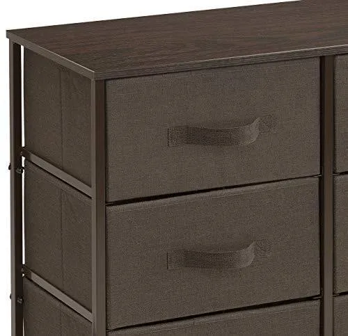 Sorbus Dresser with 5 Drawers - Furniture Storage Tower Unit for Bedroom, Hallway, Closet, Office Organization - Steel Frame, Wood Top, Easy Pull Fabric Bins (Black/Charcoal)