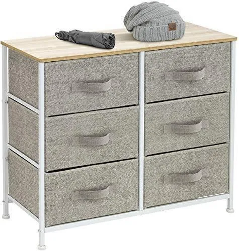 Sorbus Dresser with 5 Drawers - Furniture Storage Tower Unit for Bedroom, Hallway, Closet, Office Organization - Steel Frame, Wood Top, Easy Pull Fabric Bins (Black/Charcoal)