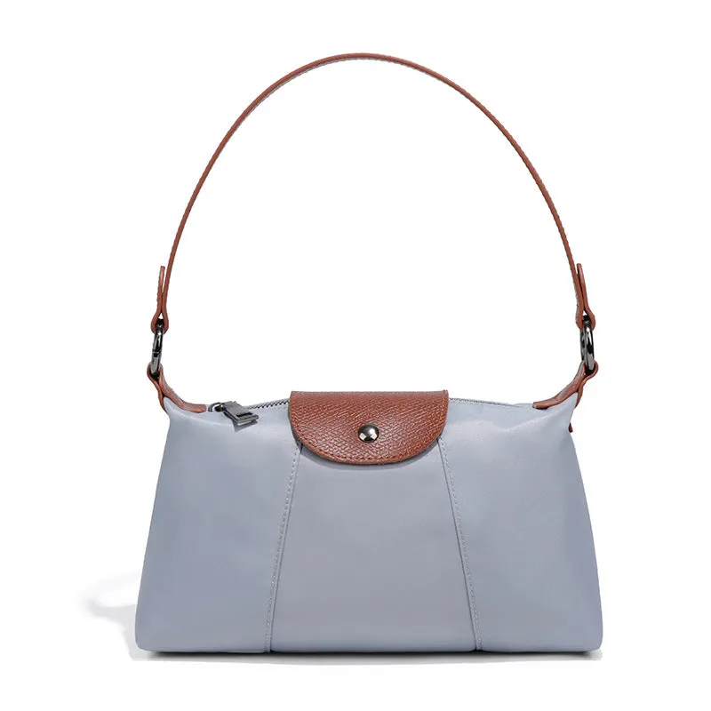 Special Interest Design Bags Women Autumn Winter Retro Brown Small Square Bag Nylon Vertical Pattern Shoulder Underarm Bag Baguette Bag