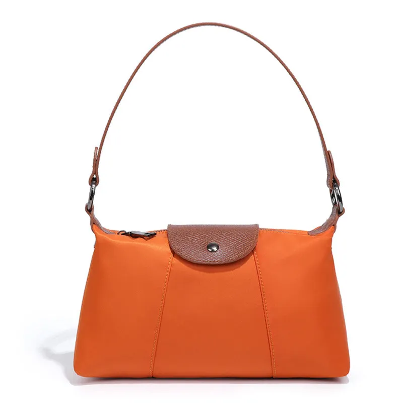 Special Interest Design Bags Women Autumn Winter Retro Brown Small Square Bag Nylon Vertical Pattern Shoulder Underarm Bag Baguette Bag