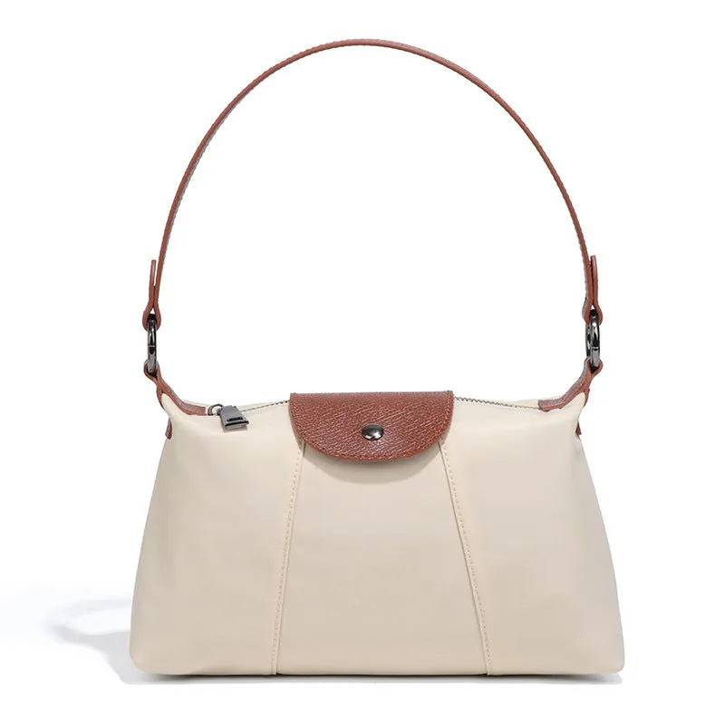 Special Interest Design Bags Women Autumn Winter Retro Brown Small Square Bag Nylon Vertical Pattern Shoulder Underarm Bag Baguette Bag