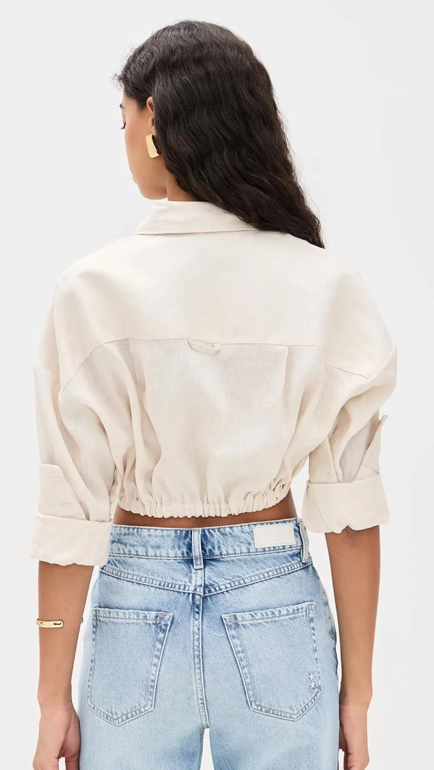 STAUD Women's Lisa Linen Top