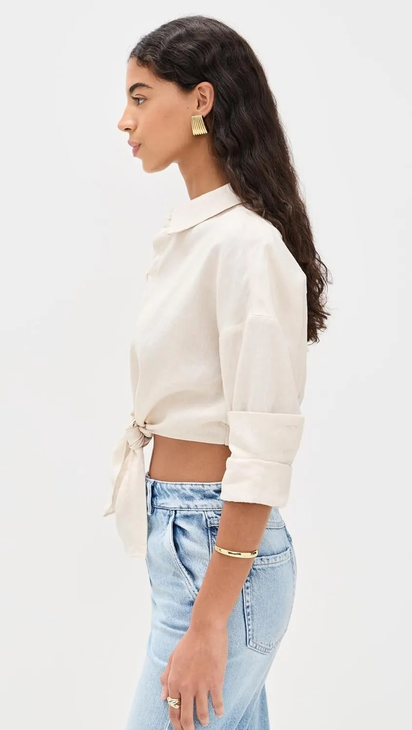 STAUD Women's Lisa Linen Top