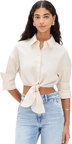 STAUD Women's Lisa Linen Top