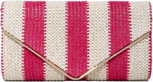 Straw Clutch Bag Women Summer Woven Handbag Striped Chain Crossbody Envelope Shoulder Boho Beach Evening Party Purse