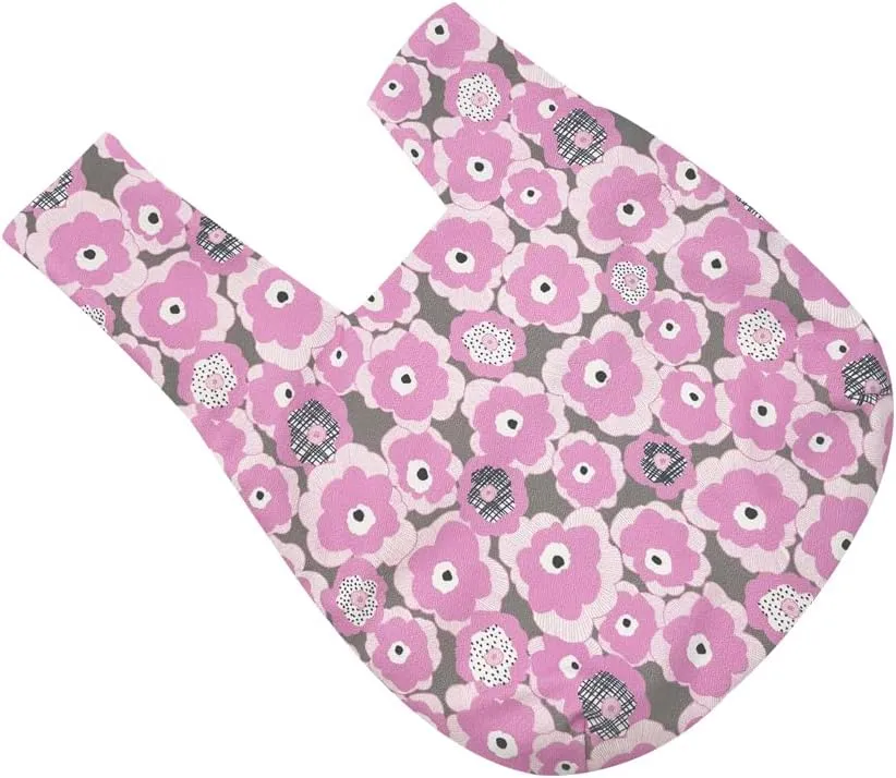 Stylish Cotton Japanese Pattern Wrist Bag Sleeve Knot Pouch Portable Canvas Tote Purse for Female, Women