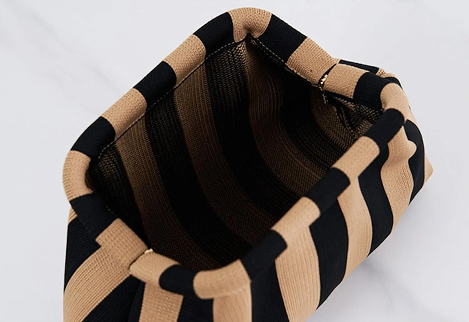 Summer Stripe Crochet Bags Clutch for Women Beach Woven Color Block Dumpling Bags Purse
