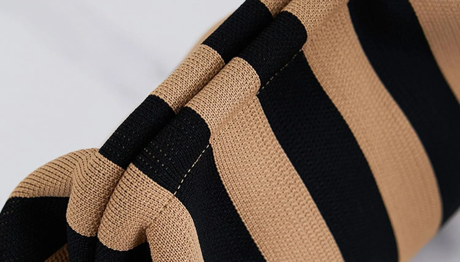 Summer Stripe Crochet Bags Clutch for Women Beach Woven Color Block Dumpling Bags Purse