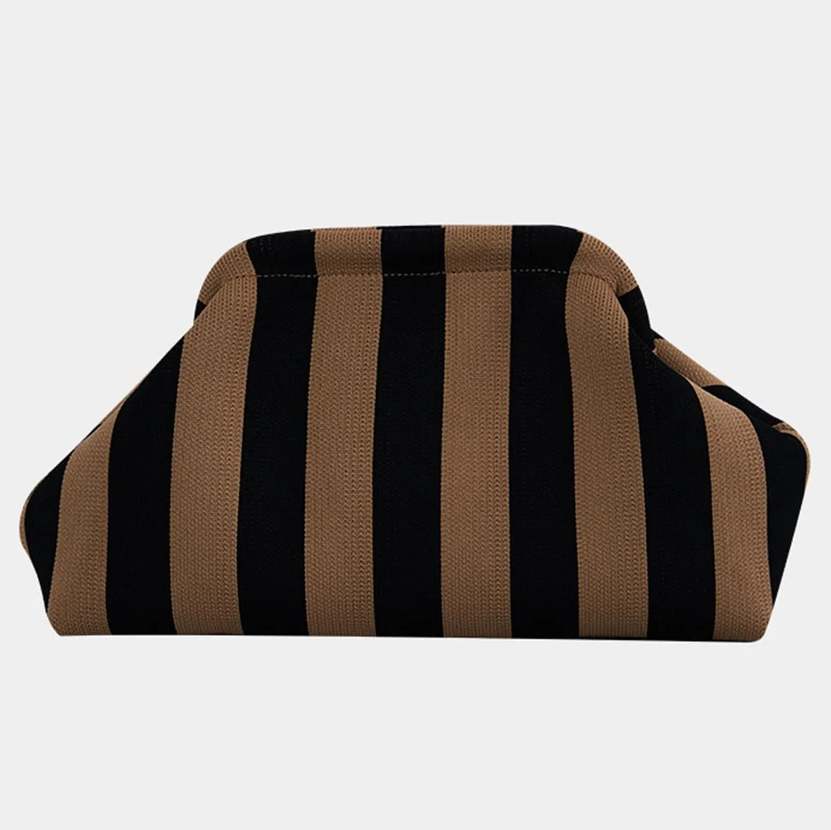 Summer Stripe Crochet Bags Clutch for Women Beach Woven Color Block Dumpling Bags Purse