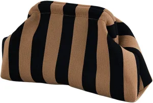 Summer Stripe Crochet Bags Clutch for Women Beach Woven Color Block Dumpling Bags Purse