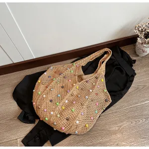 Summer Woven Handbag - Brown