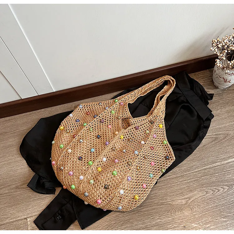Summer Woven Handbag - Brown