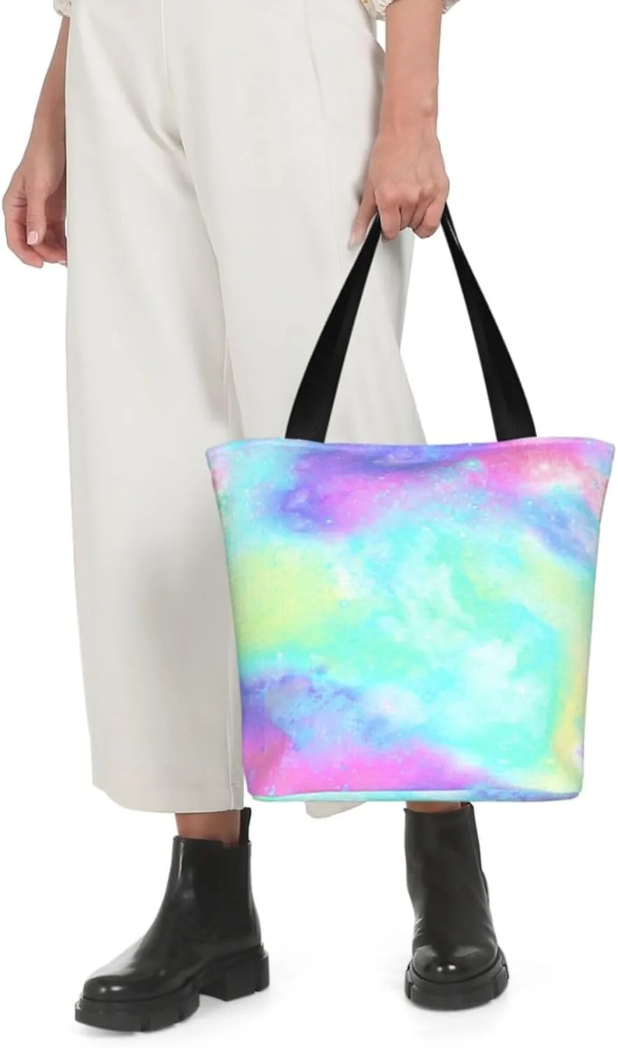 Sunflower American Flag Tote Bag For Women Lightweight Shoulder Bags Shopping Handbags With Zipper