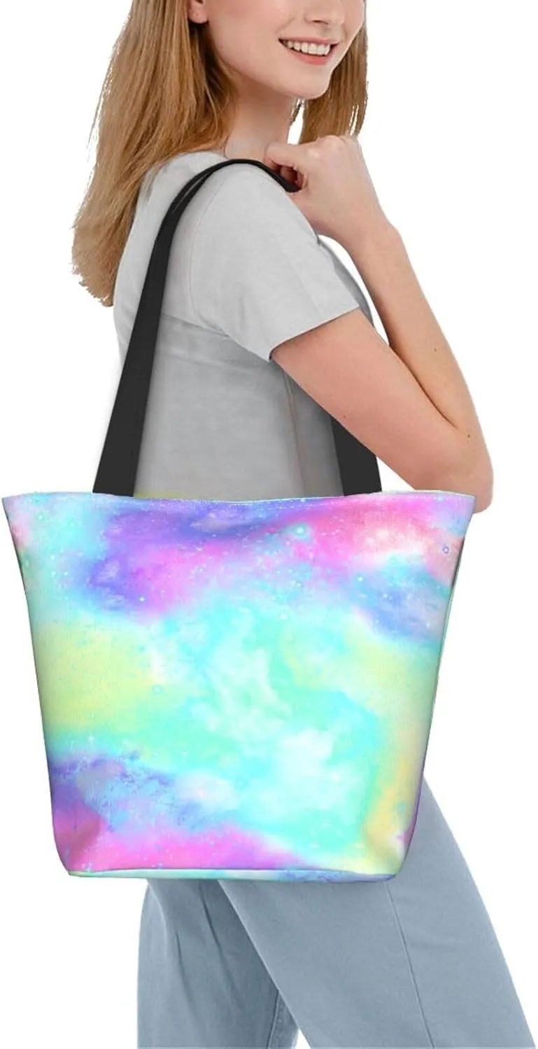 Sunflower American Flag Tote Bag For Women Lightweight Shoulder Bags Shopping Handbags With Zipper