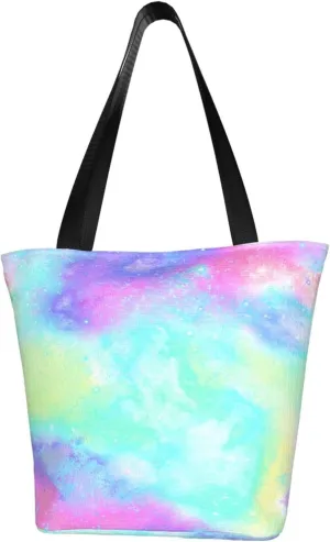 Sunflower American Flag Tote Bag For Women Lightweight Shoulder Bags Shopping Handbags With Zipper