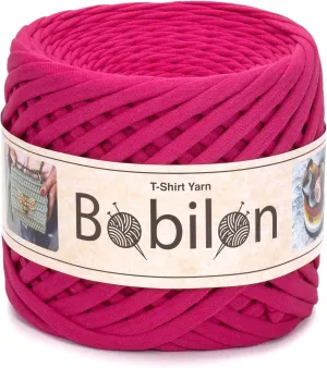 T-Shirt Yarn Fettuccini Zpagetti Style, Organic Cotton Jersey T-Yarn, 7-9 mm, Perfect for Crocheting, Knitting & Macrame, Hot Pink