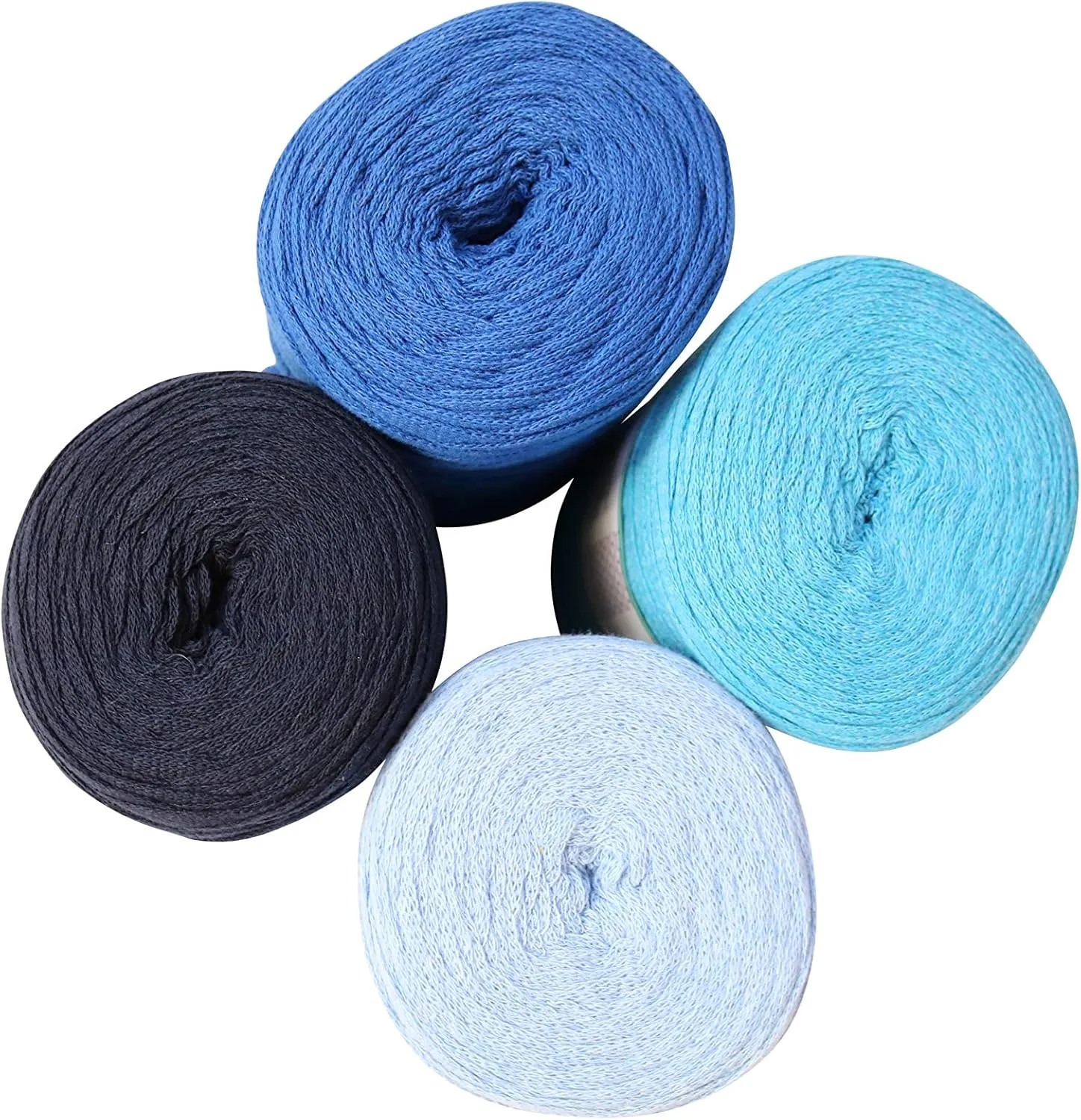 Tape Yarn Pack - 2 Rolls, 328 Yards (984ft) for Crocheting & Knitting. Flat Cotton Home Decor Yarn (Purple)