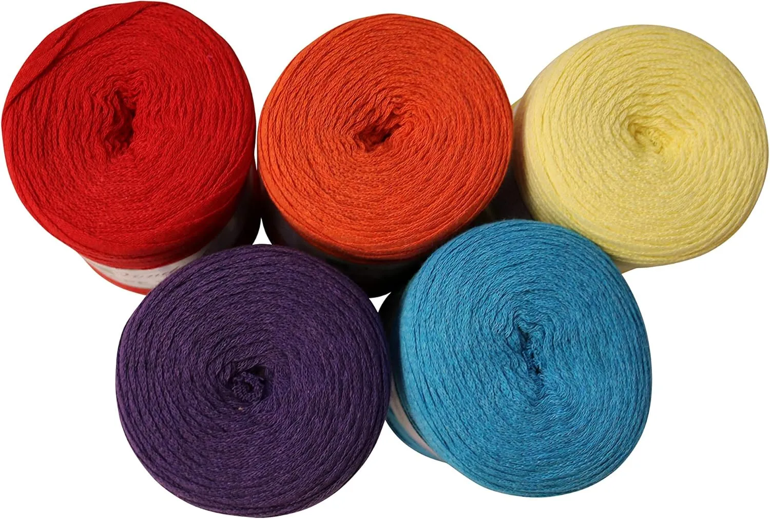 Tape Yarn Pack - 2 Rolls, 328 Yards (984ft) for Crocheting & Knitting. Flat Cotton Home Decor Yarn (Purple)
