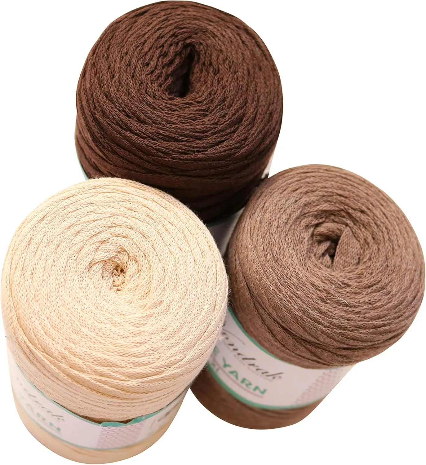 Tape Yarn Pack - 2 Rolls, 328 Yards (984ft) for Crocheting & Knitting. Flat Cotton Home Decor Yarn (Purple)