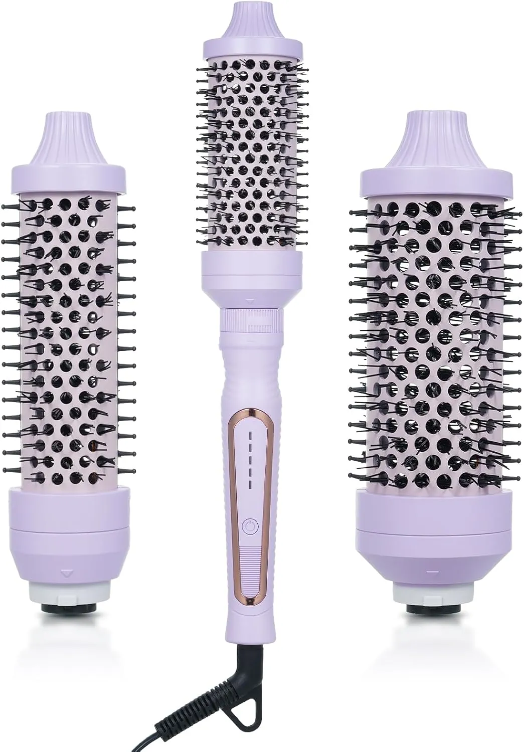 Thermal Brush Heat Round Brush, Curling Iron & Hair Straightener with Temp Settings, Curling Brush for All Hair Types, Purple
