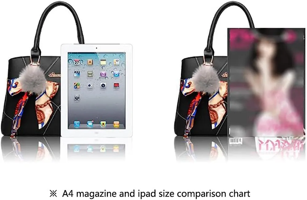 Top-handle Handbags Purse Soft PU Leather Crossbody Shoulder Bag Satchel with Bowknot Plush Ball Pendant