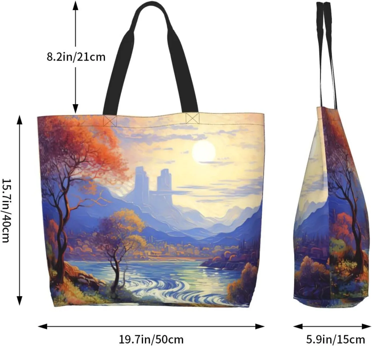 Tote Bag for Women Grocery Bag Reusable Shopping Bag Animal Lion in Suits Handbag Foldable Shoulder Bag