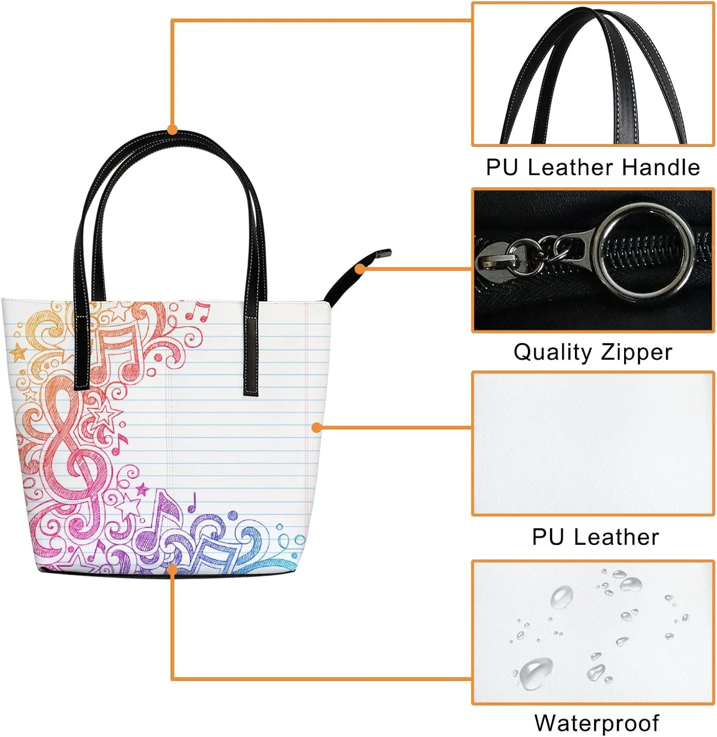 Tote Bag for Women PU Leather Handbags Women's Crossbody Handbags Work Tote Bags for Women Coachbags Tote Bag with Zipper