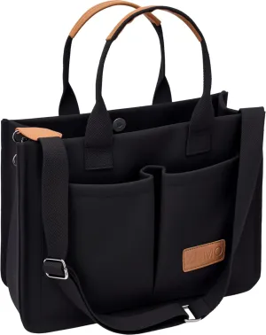 Tote Bag for Women With Compartments,Large Canvas Tote Women's Purse Crossbody Bags Work Laptop Book Bag Satchels Handbags