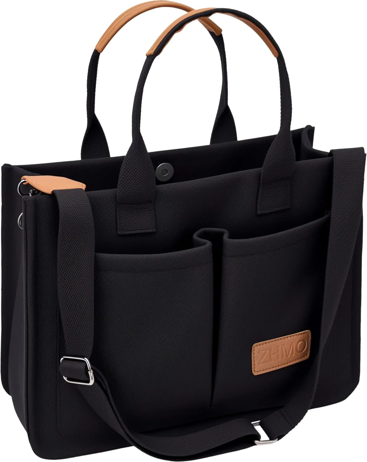 Tote Bag for Women With Compartments,Large Canvas Tote Women's Purse Crossbody Bags Work Laptop Book Bag Satchels Handbags