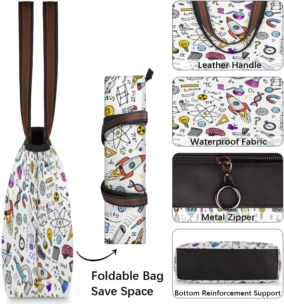 Tote Bag for Women with Zipper Large Capacity Top Handle Casual Shoulder Bag Handbag Reusable Shopping
