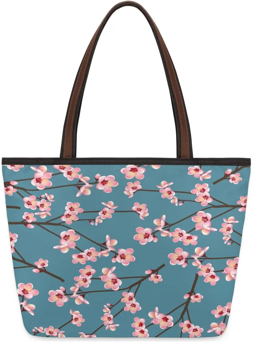 Tote Bag for Women with Zipper Large Capacity Top Handle Casual Shoulder Bag Handbag Reusable Shopping