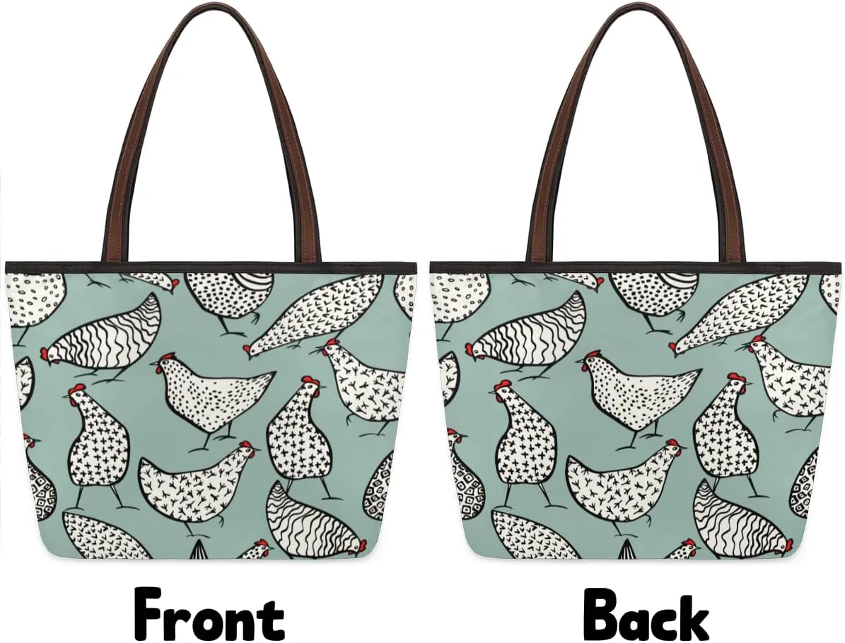Tote Bag for Women with Zipper Large Capacity Top Handle Casual Shoulder Bag Handbag Reusable Shopping