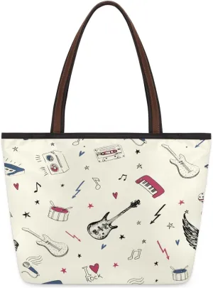 Tote Bag for Women with Zipper Large Capacity Top Handle Casual Shoulder Bag Handbag Reusable Shopping