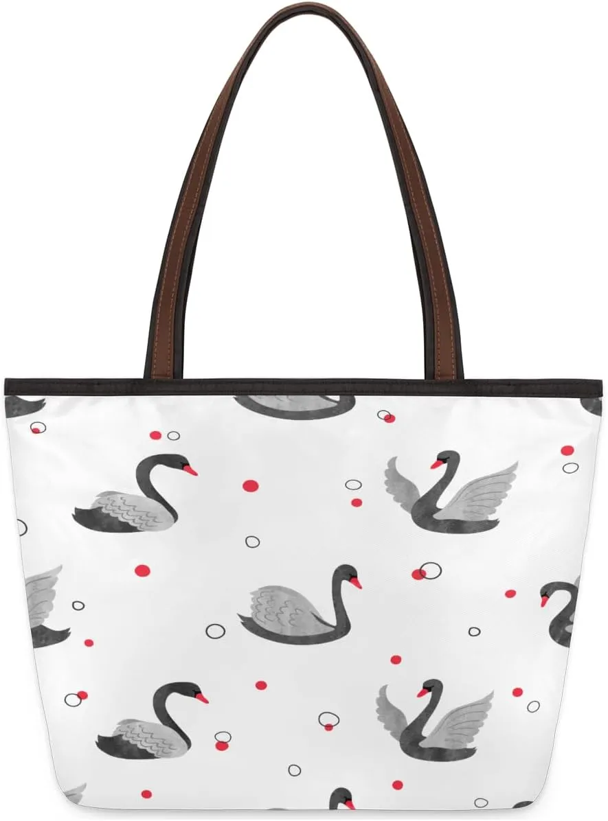 Tote Bag for Women with Zipper Large Capacity Top Handle Casual Shoulder Bag Handbag Reusable Shopping