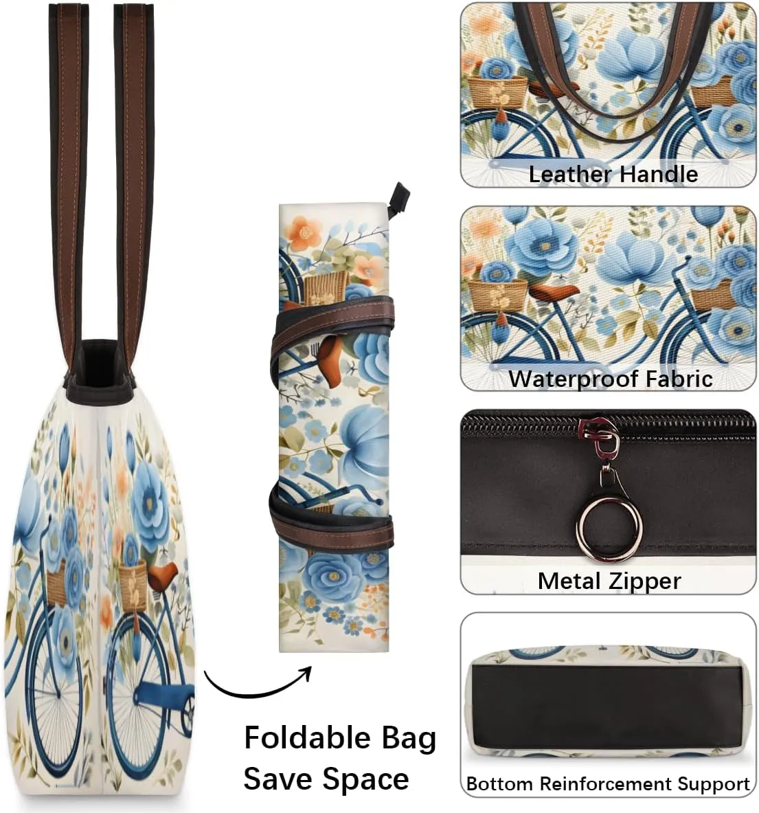 Tote Bag for Women with Zipper Large Capacity Top Handle Casual Shoulder Bag Handbag Reusable Shopping