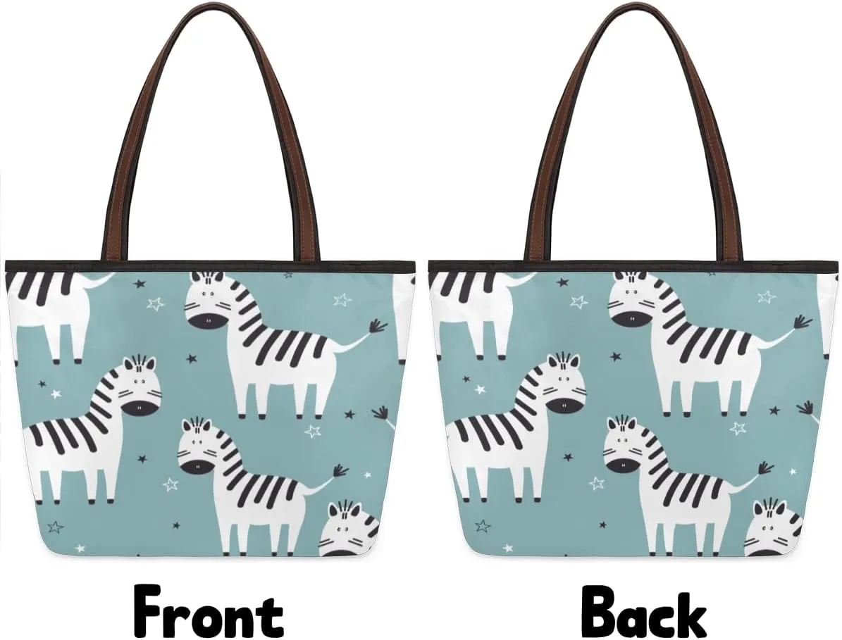 Tote Bag for Women with Zipper Large Capacity Top Handle Casual Shoulder Bag Handbag Reusable Shopping