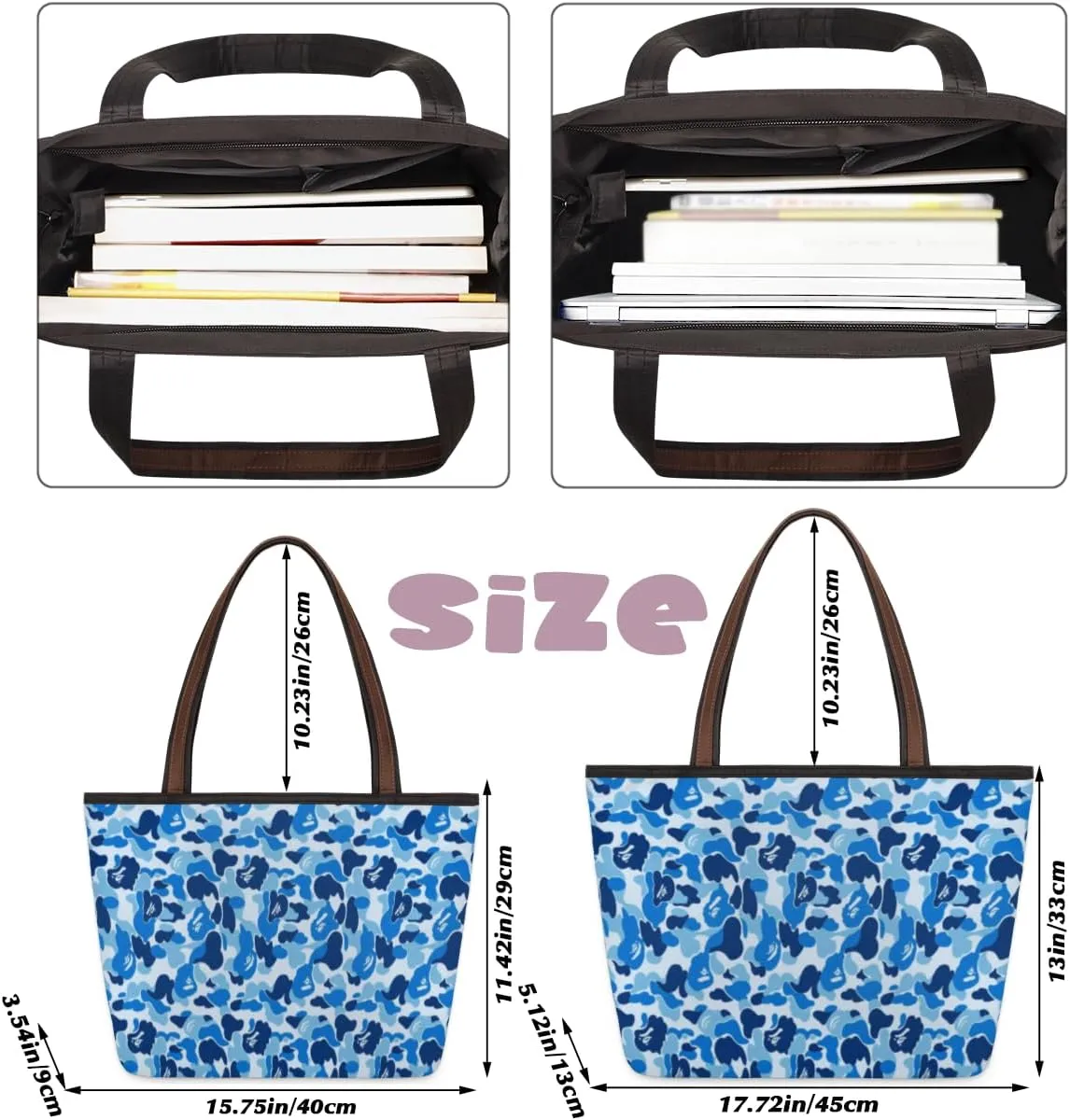 Tote Bag for Women with Zipper Large Capacity Top Handle Casual Shoulder Bag Handbag Reusable Shopping