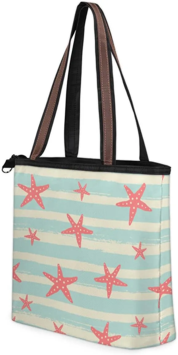 Tote Bag for Women with Zipper Large Capacity Top Handle Casual Shoulder Bag Handbag Reusable Shopping