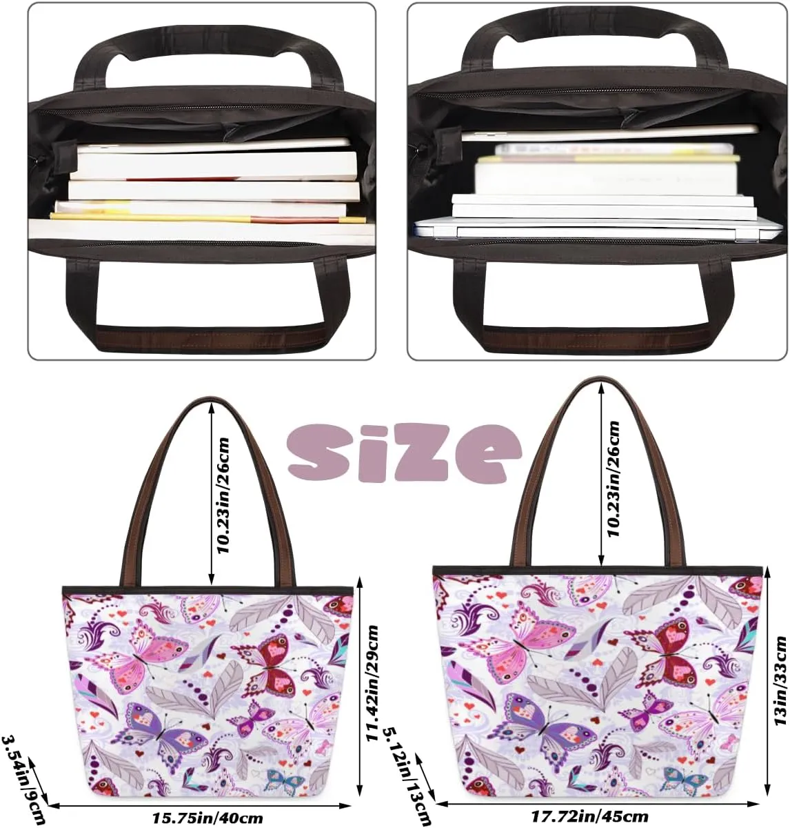 Tote Bag for Women with Zipper Large Capacity Top Handle Casual Shoulder Bag Handbag Reusable Shopping