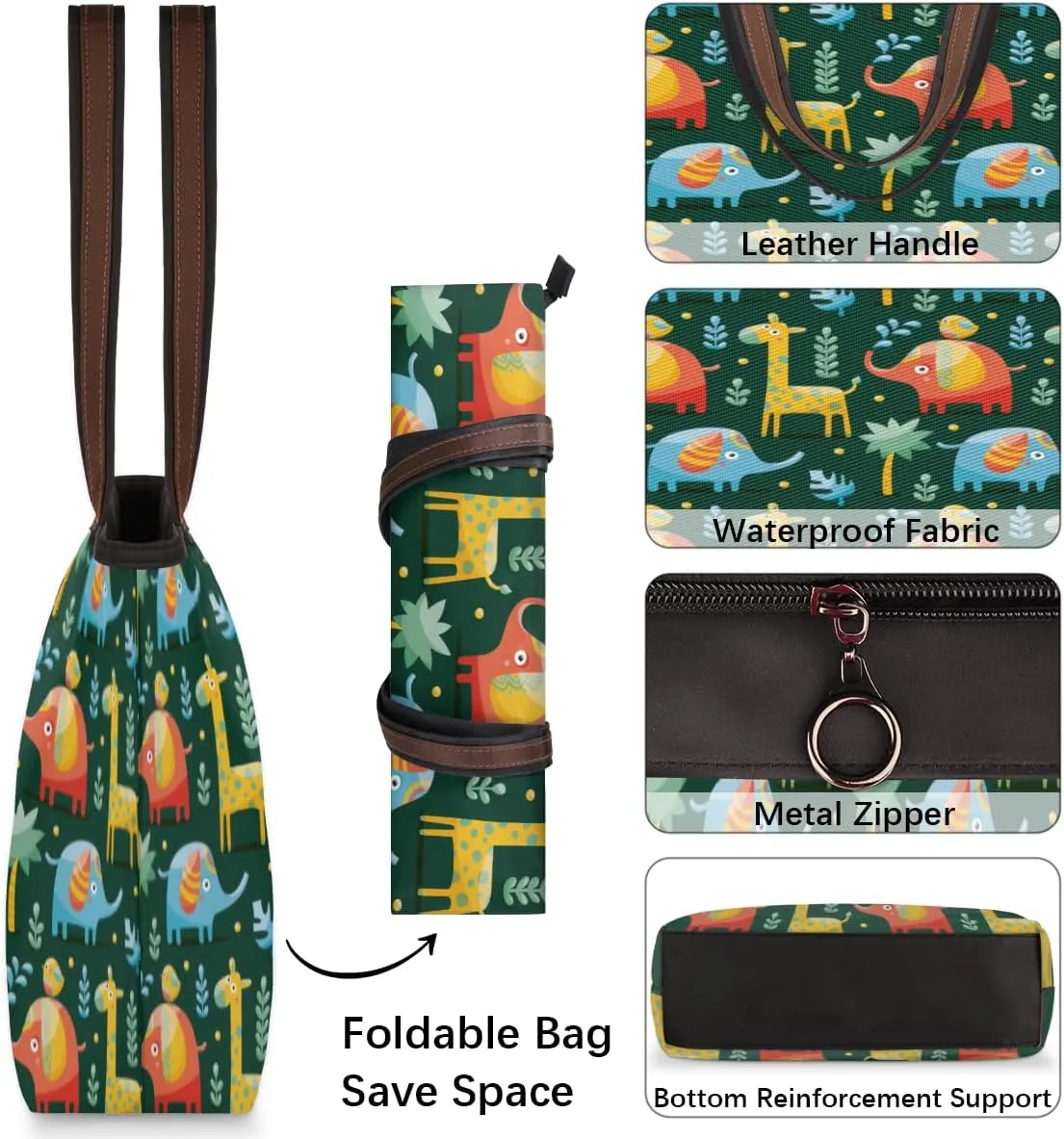 Tote Bag for Women with Zipper Large Capacity Top Handle Casual Shoulder Bag Handbag Reusable Shopping